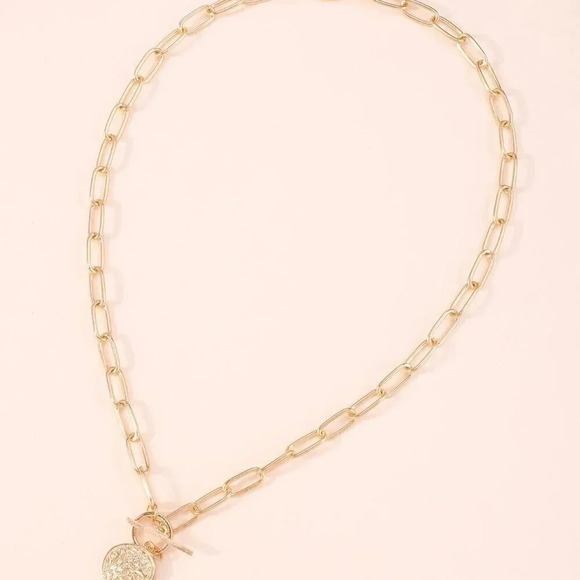 Yellow Gold Women's Round Charm Necklace - Picture 2 of 6